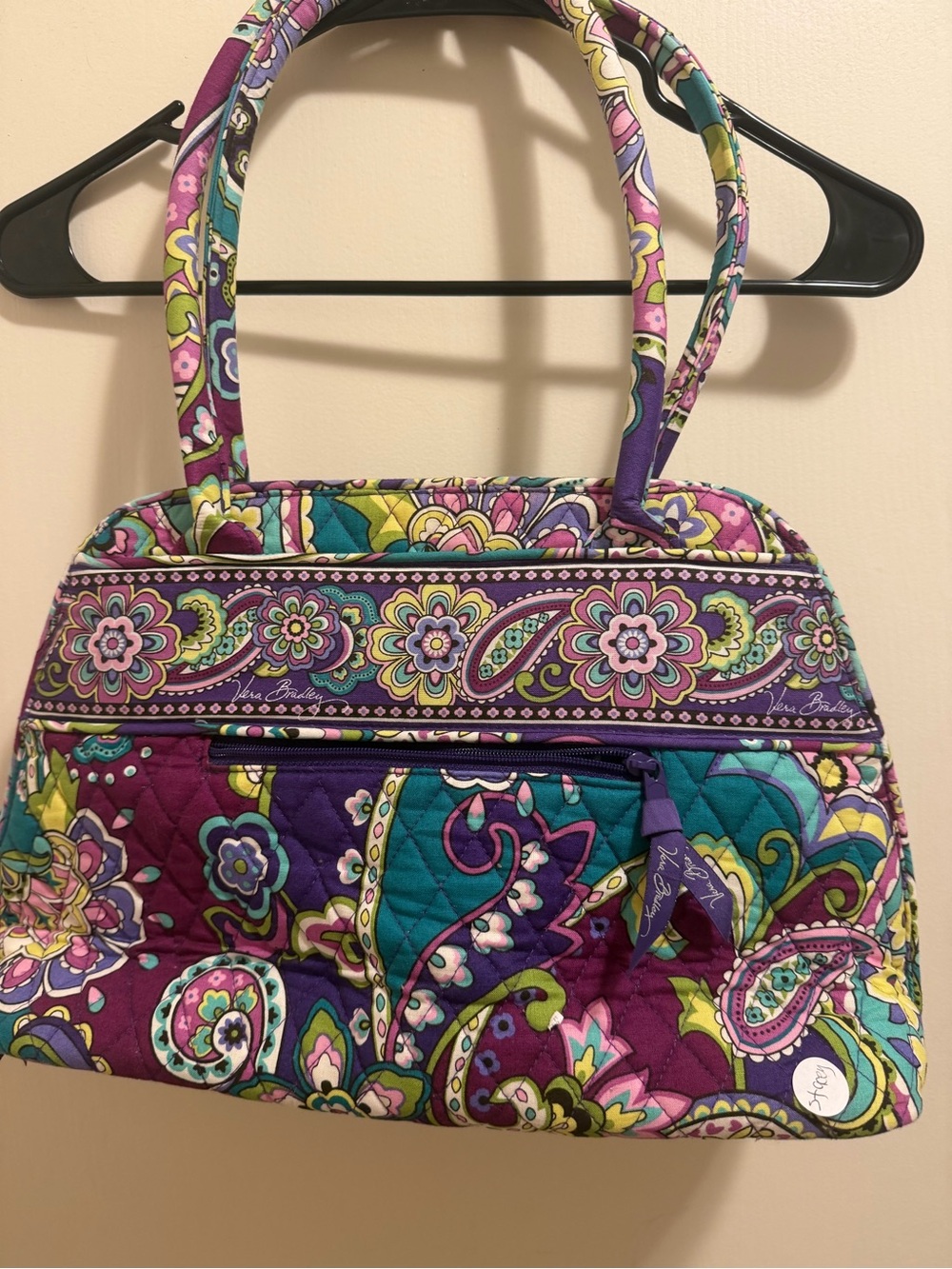 Vera Bradley Multicolor Purple Floral Paisley Quilted Tote